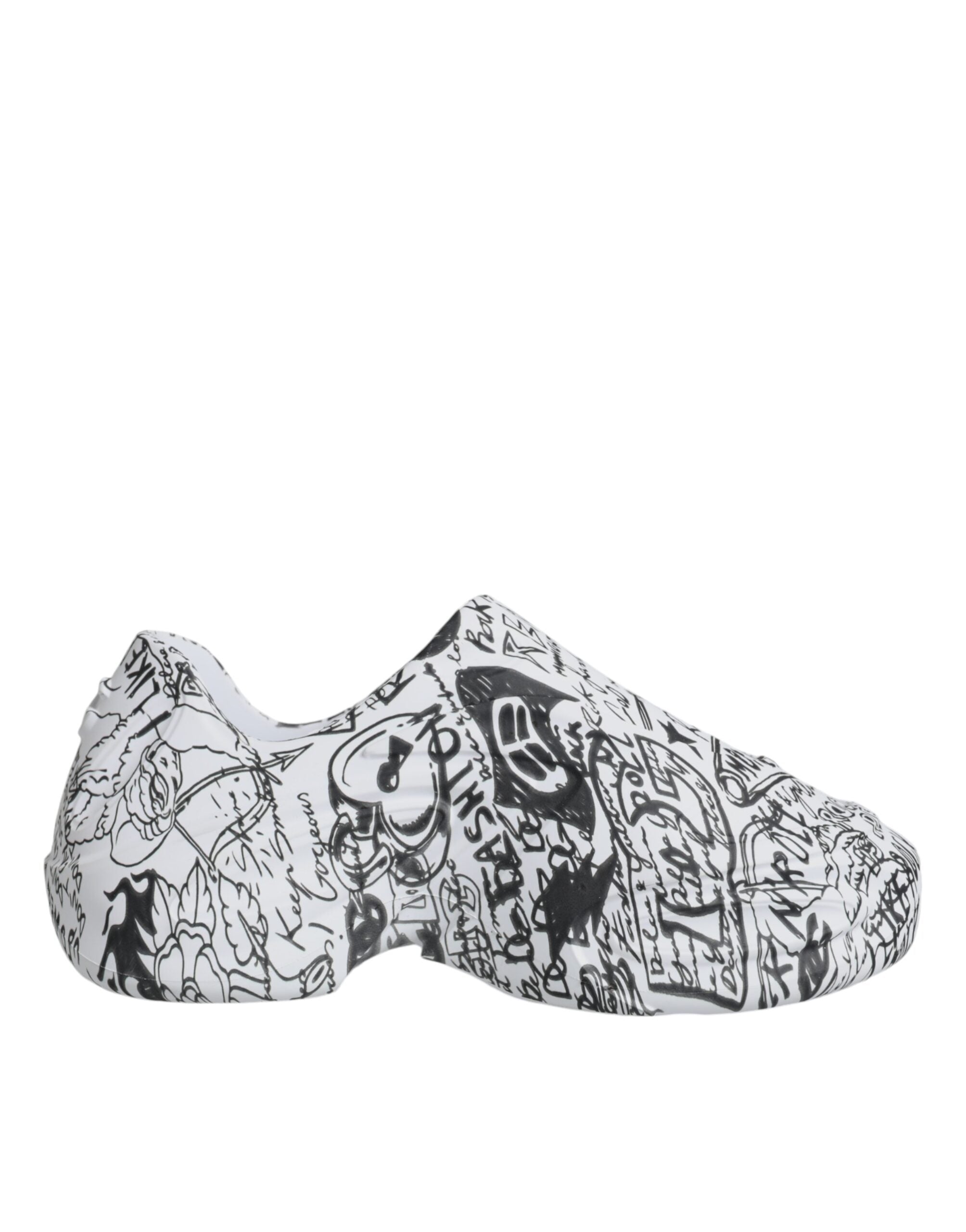 Dolce &amp; Gabbana White Black Graffiti Daymaster Sneakers Shoes