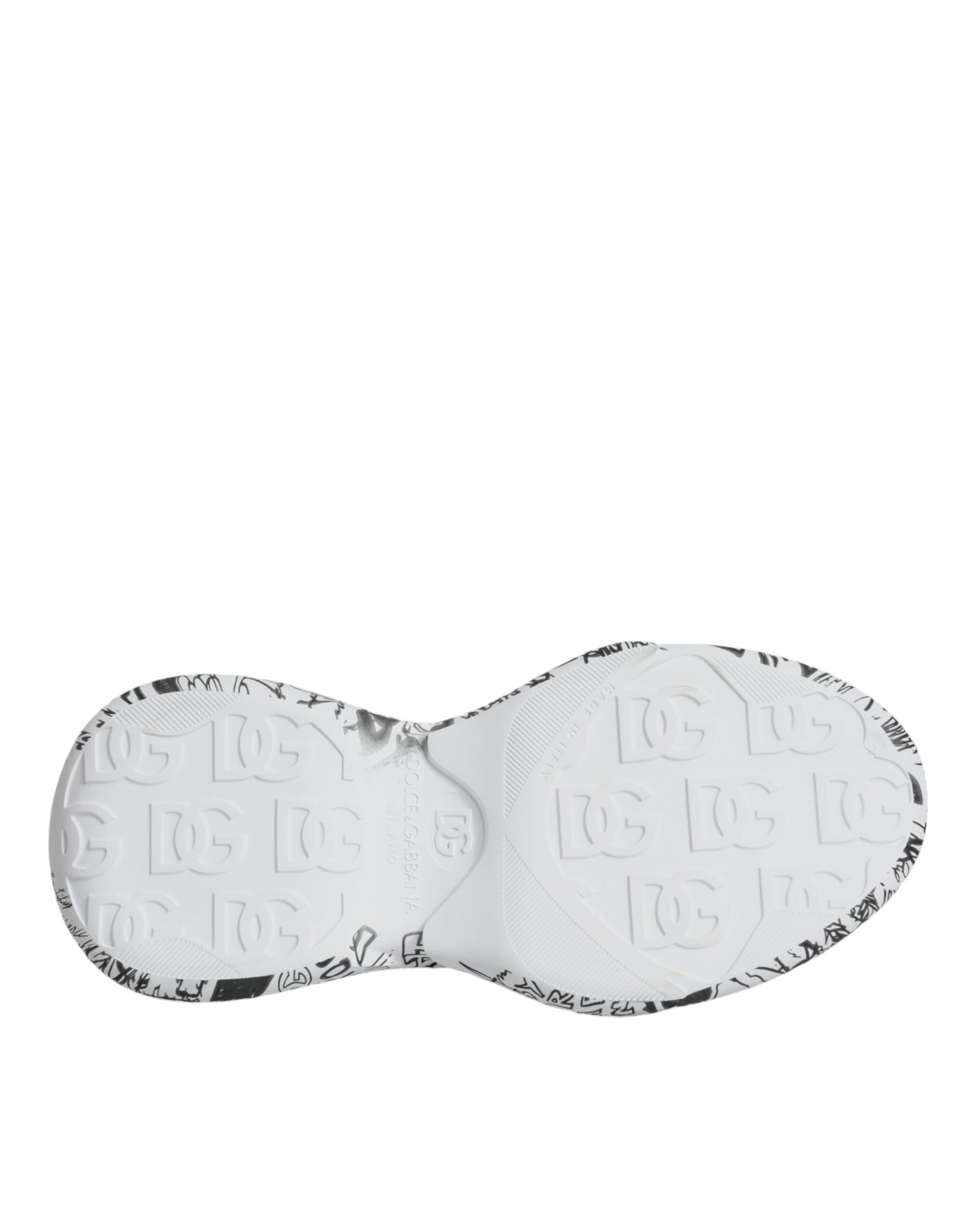 Dolce &amp; Gabbana White Black Graffiti Daymaster Sneakers Shoes
