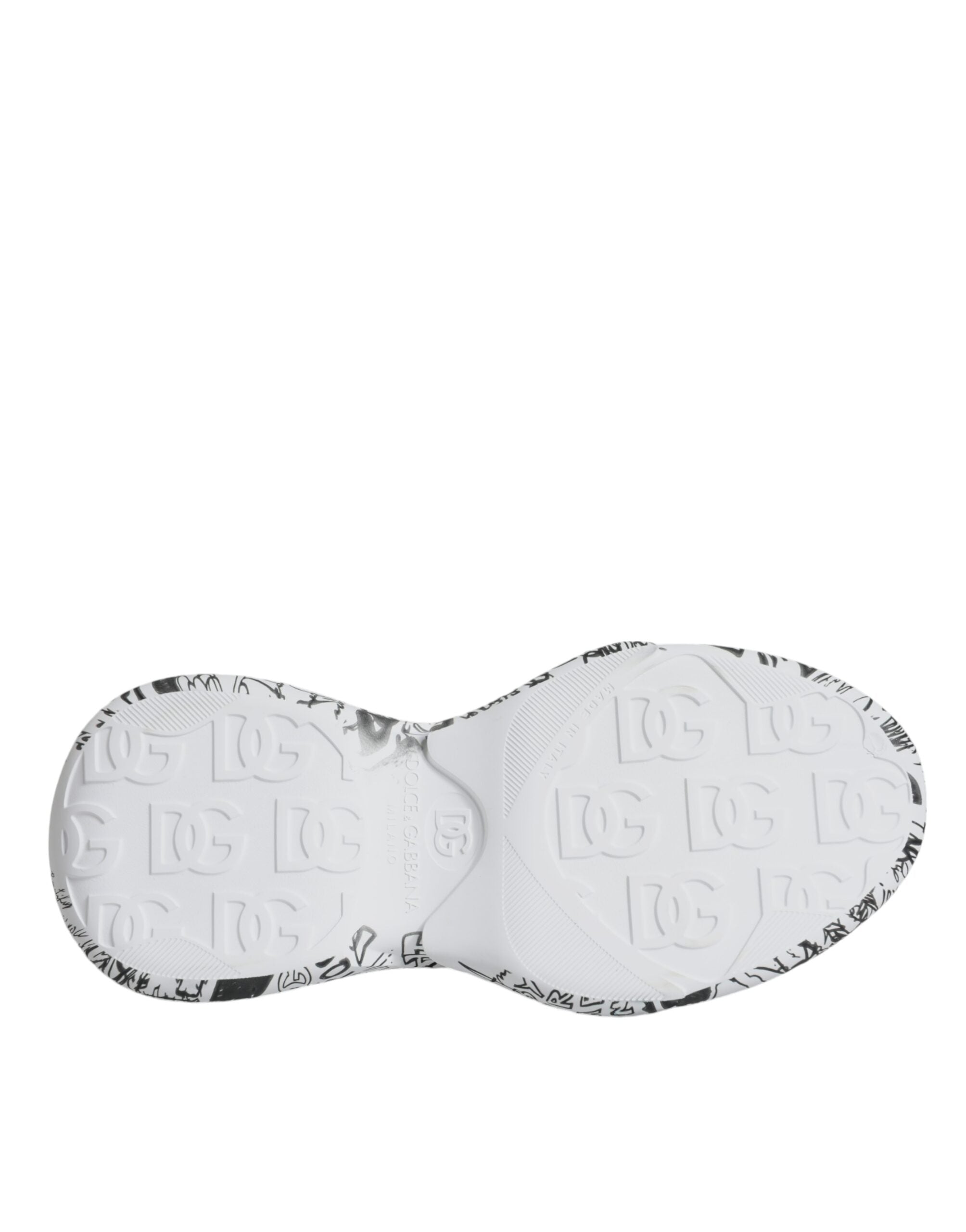 Dolce &amp; Gabbana White Black Graffiti Daymaster Sneakers Shoes
