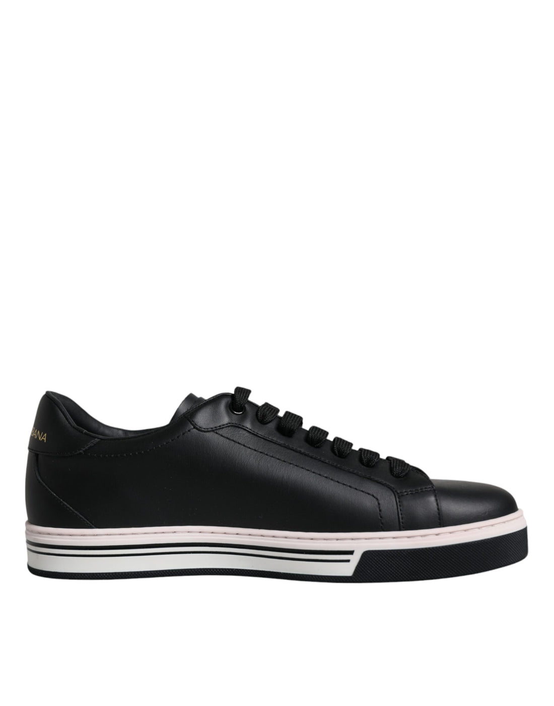 Dolce &amp; Gabbana Black Leather Low Top Men Sneakers Shoes