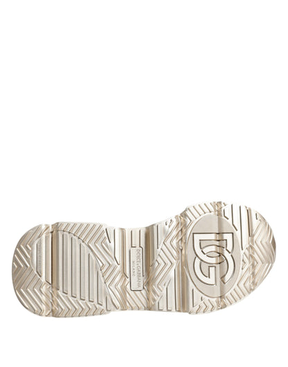 Dolce &amp; Gabbana Gold Sequin Iridiscent Daymaster Sneakers Shoes