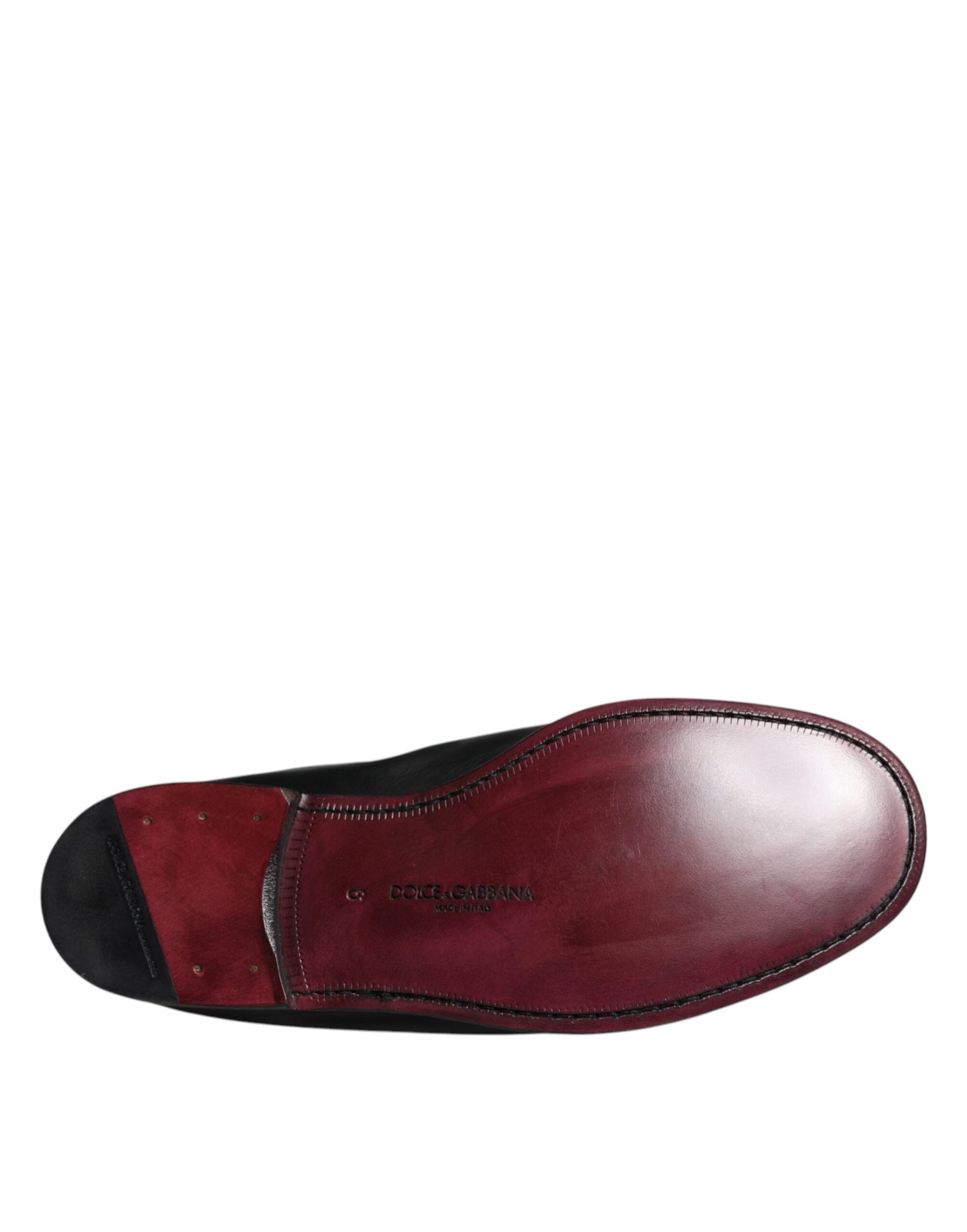 Dolce &amp;amp; Gabbana Svarta Logotyp Broderad Läderloafers Herr Finskor