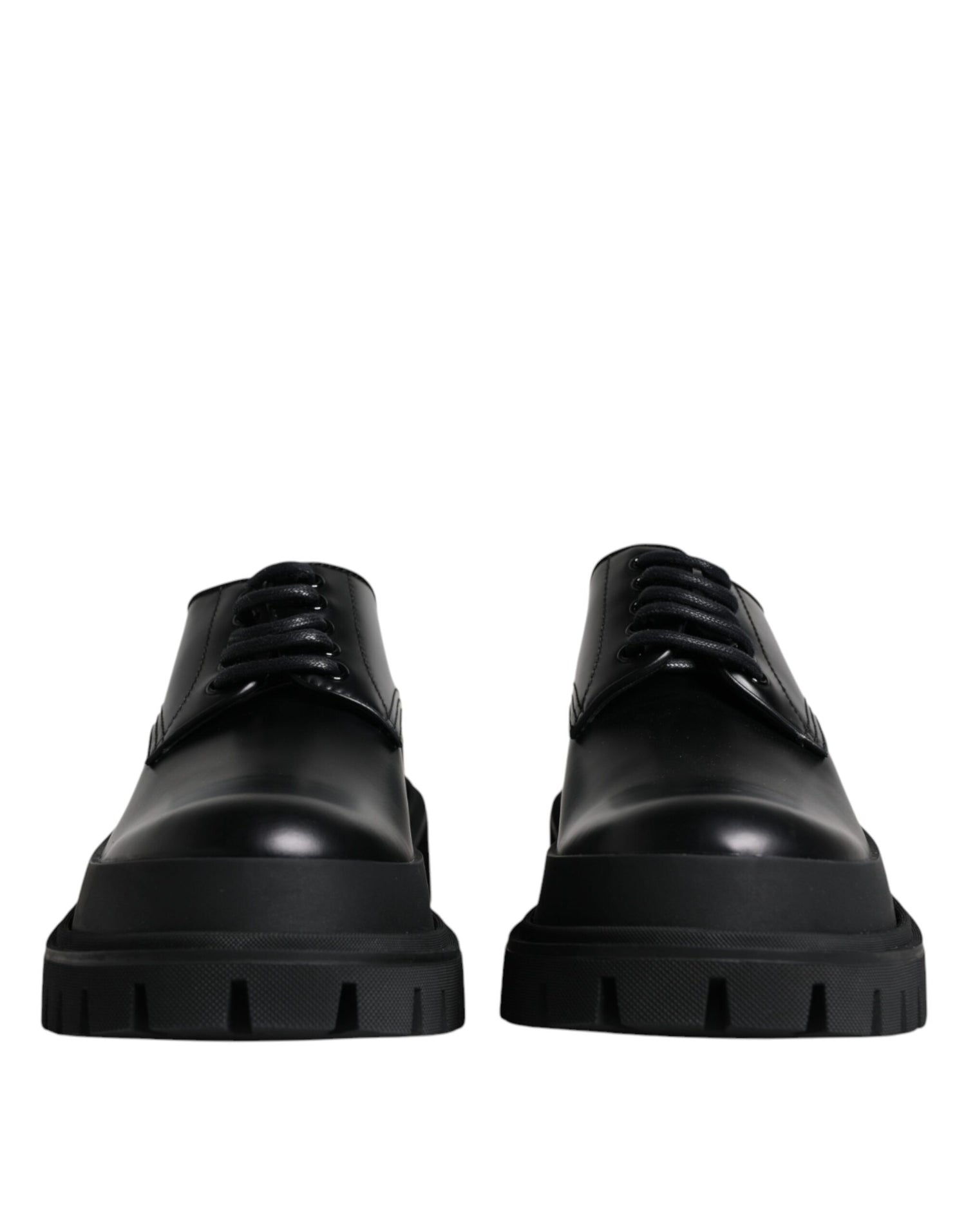 Dolce &amp;amp; Gabbana Svarta Läderskor med Snörning och Vandring