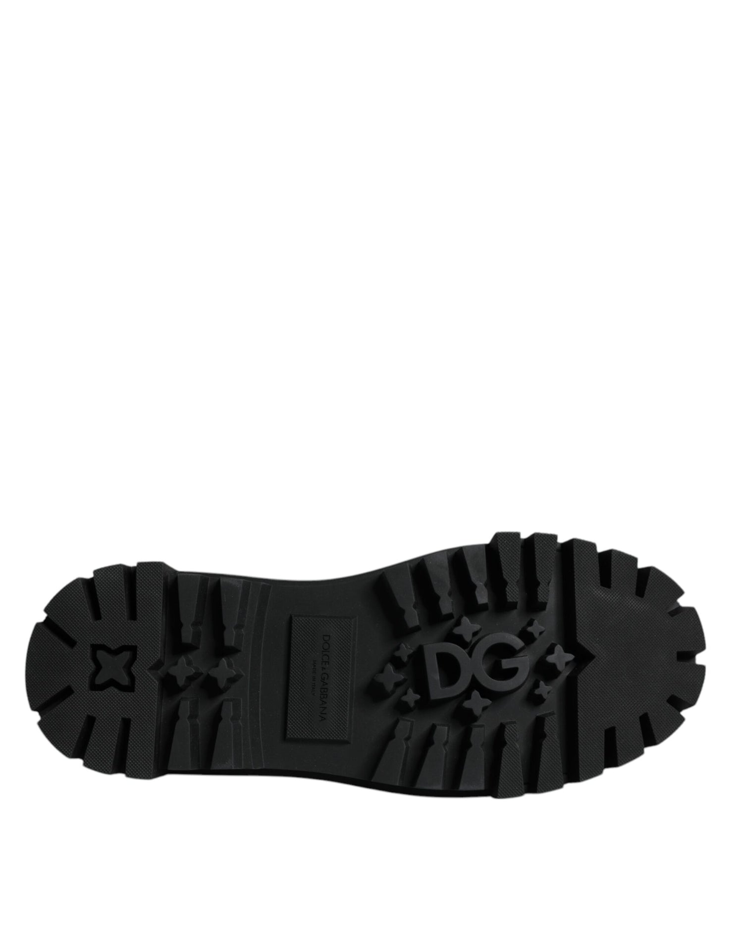 Dolce &amp;amp; Gabbana Svarta Läderskor med Snörning och Vandring