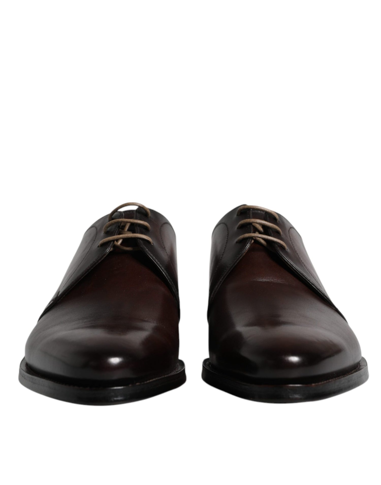 Dolce &amp; Gabbana Black Leather Lace Up Men Derby Formal Shoes