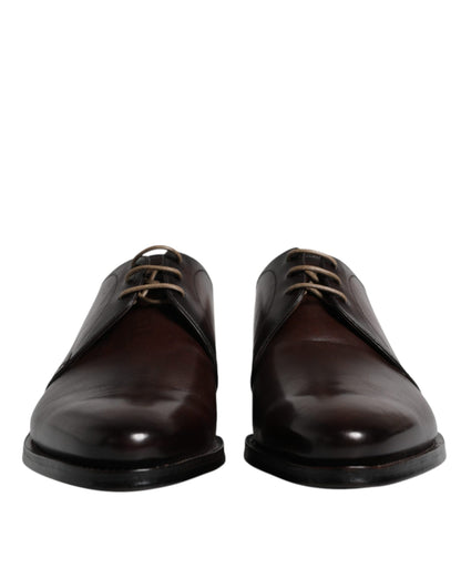 Dolce &amp; Gabbana Black Leather Lace Up Men Derby Formal Shoes
