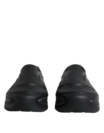 Dolce &amp; Gabbana Black Foiled Rubber Toy Low Top Sneakers Shoes