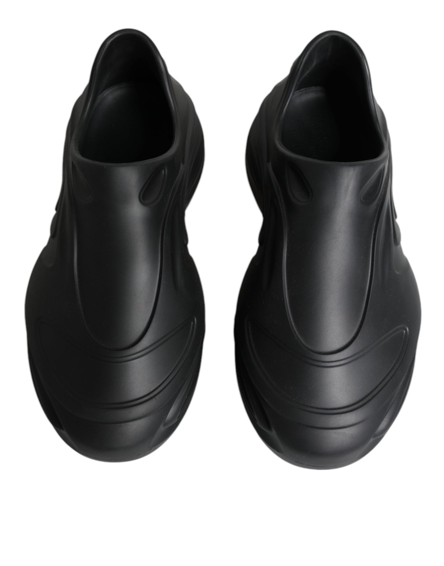 Dolce &amp; Gabbana Black Foiled Rubber Toy Low Top Sneakers Shoes