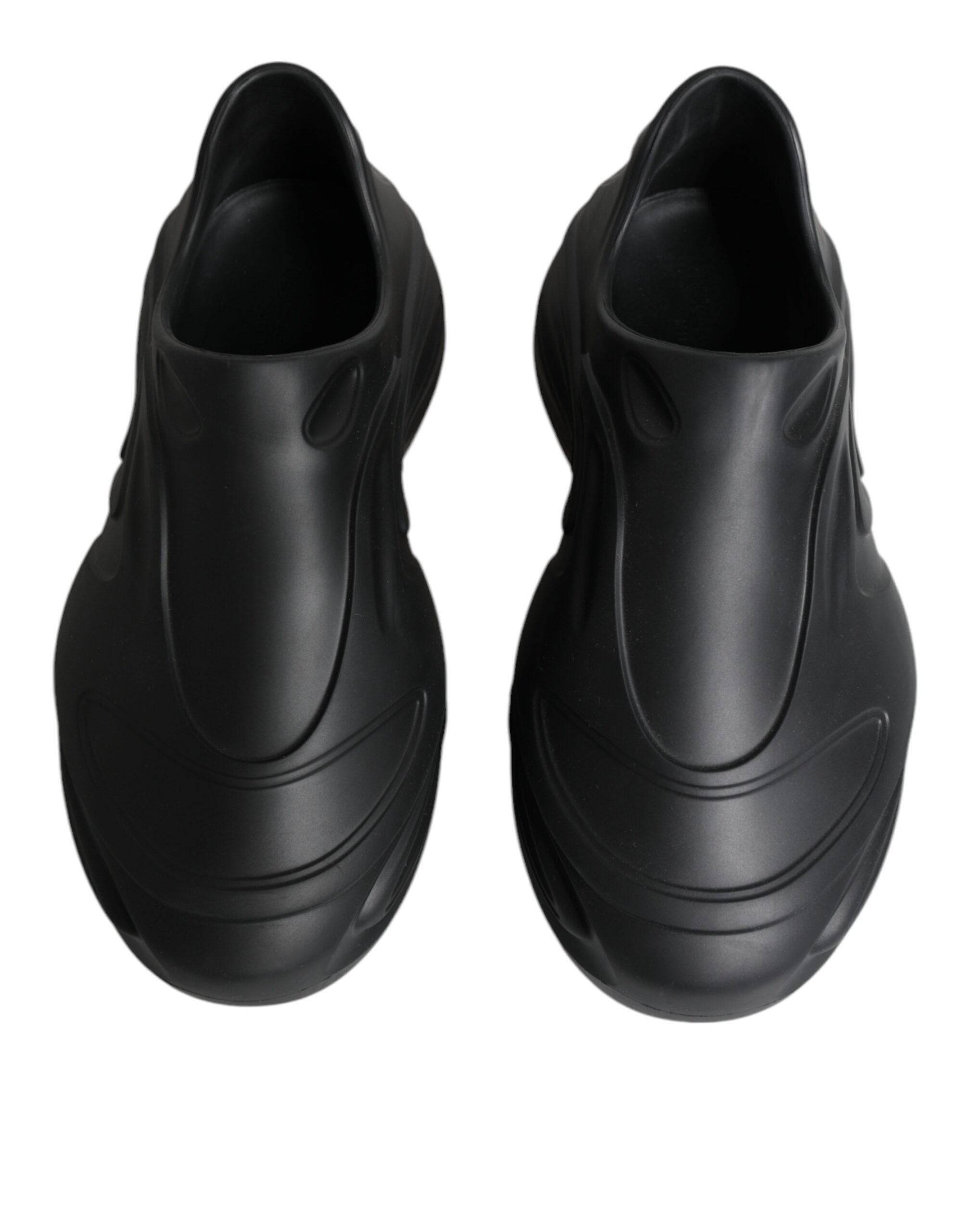 Dolce &amp; Gabbana Black Foiled Rubber Toy Low Top Sneakers Shoes