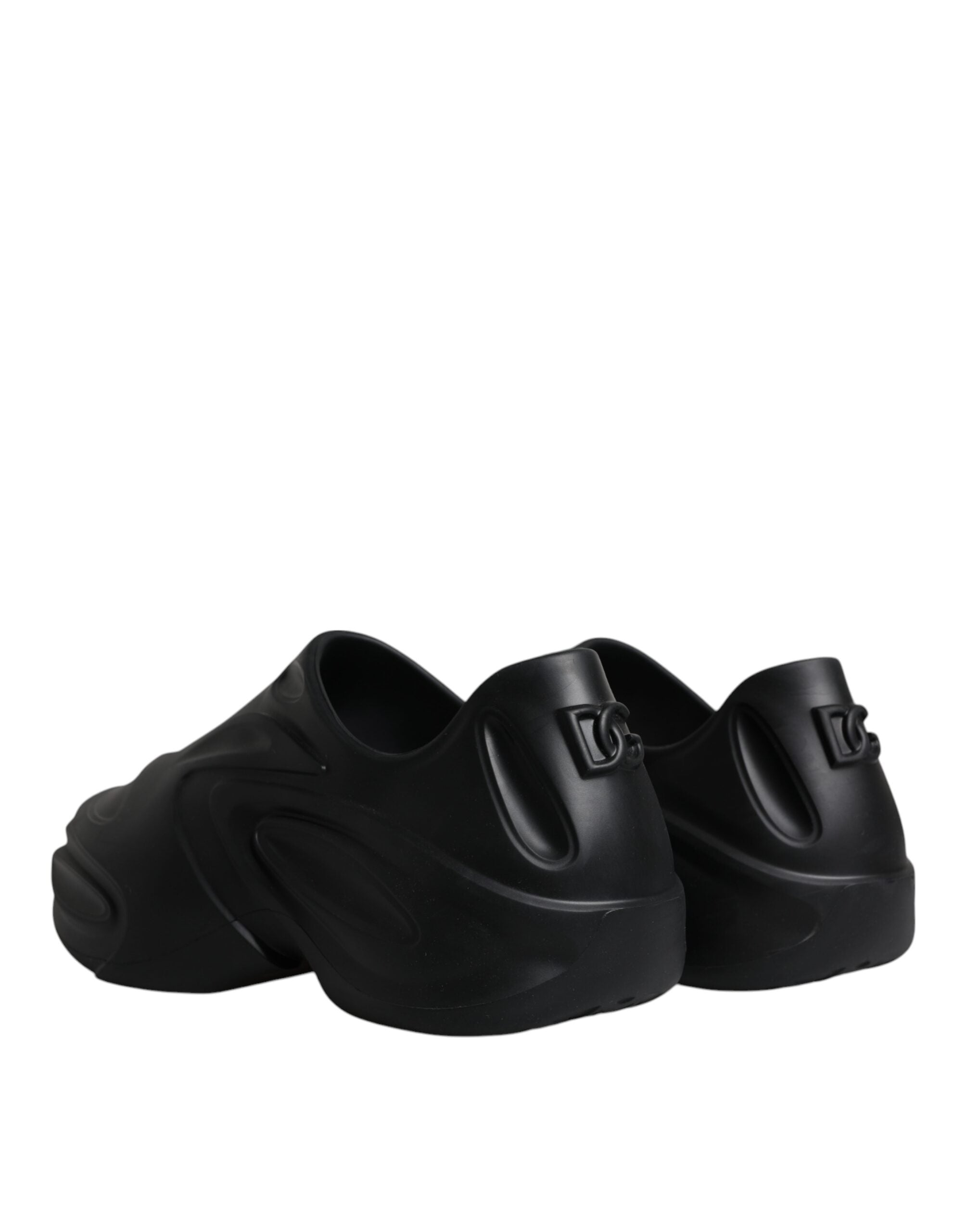 Dolce &amp; Gabbana Black Foiled Rubber Toy Low Top Sneakers Shoes