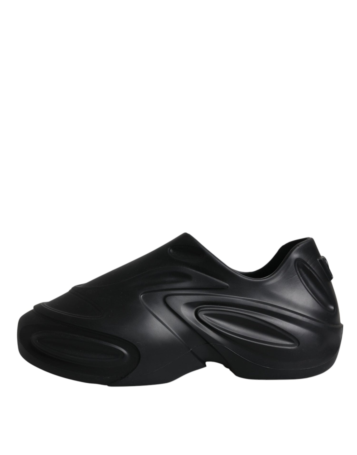 Dolce &amp; Gabbana Black Foiled Rubber Toy Low Top Sneakers Shoes