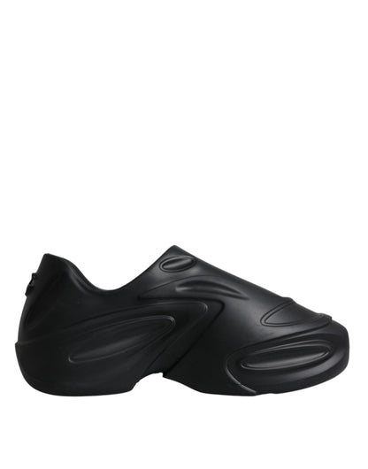 Dolce &amp; Gabbana Black Foiled Rubber Toy Low Top Sneakers Shoes