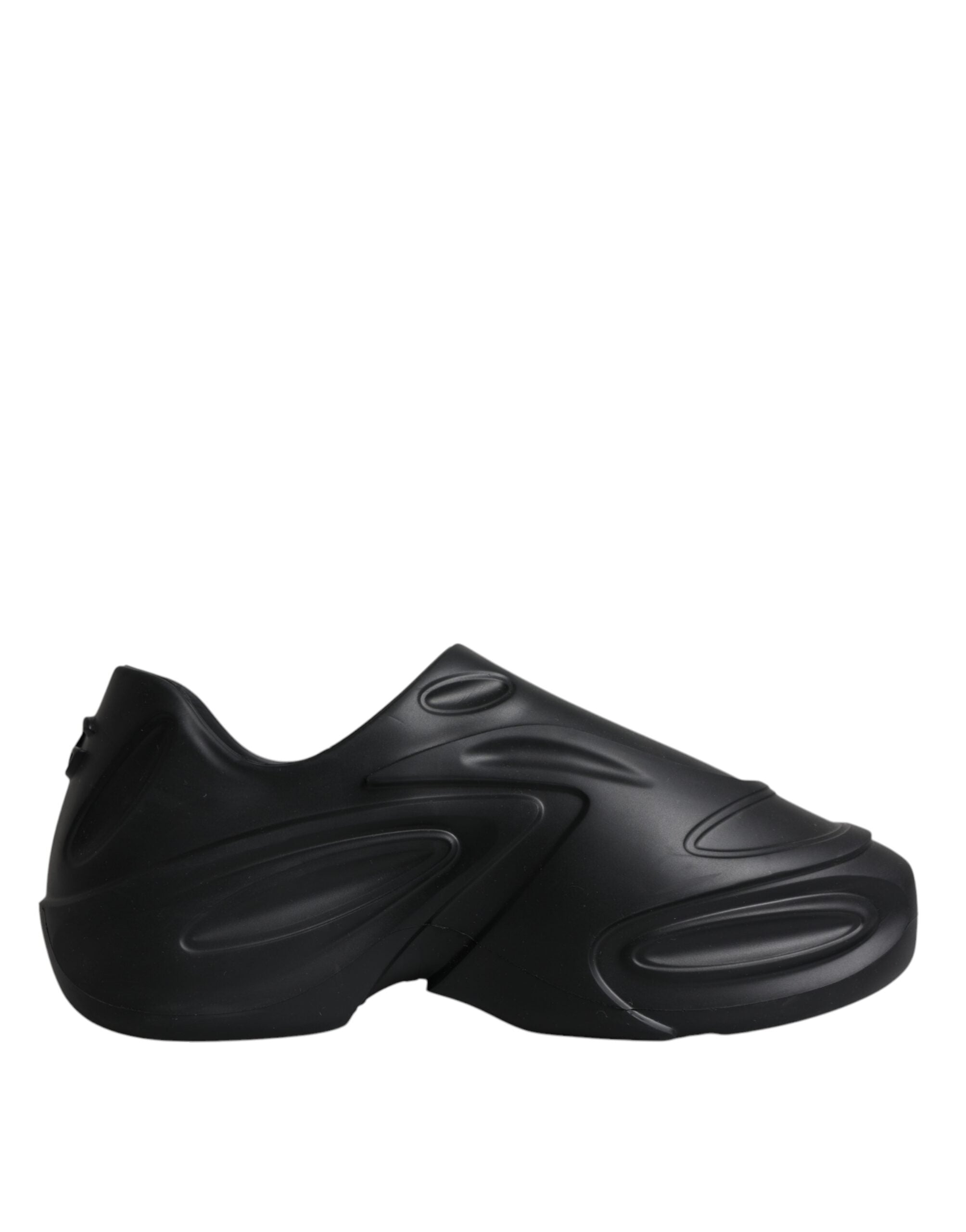 Dolce &amp; Gabbana Black Foiled Rubber Toy Low Top Sneakers Shoes