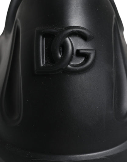 Dolce &amp; Gabbana Black Foiled Rubber Toy Low Top Sneakers Shoes