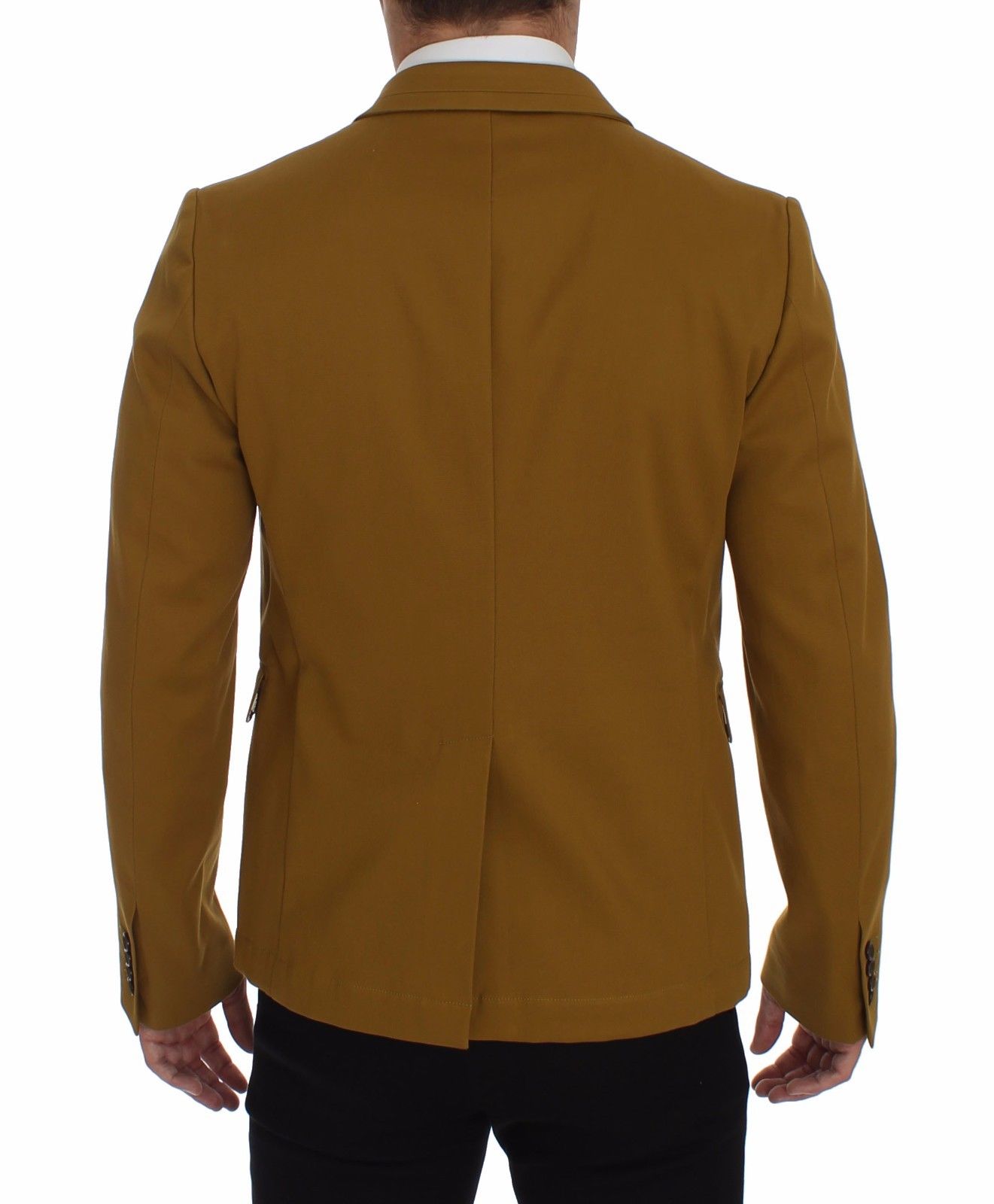Dolce &amp; Gabbana Yellow Cotton Stretch Blazer