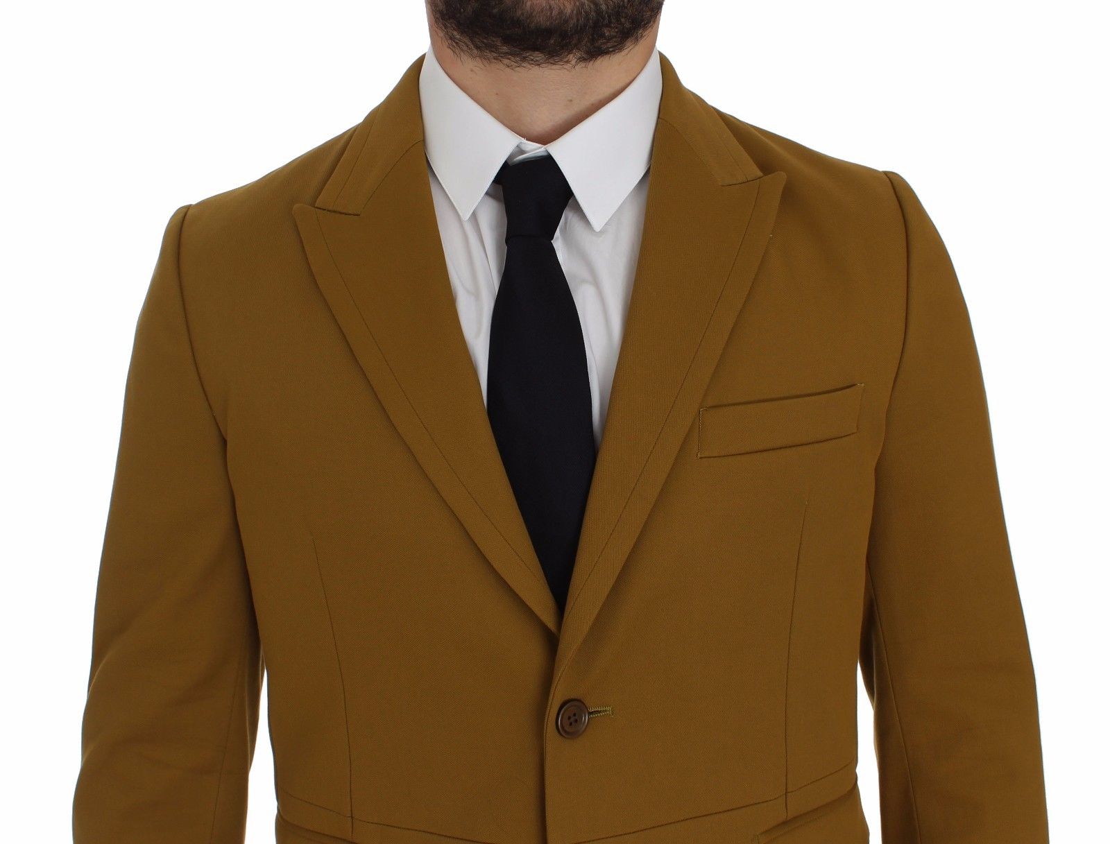 Dolce &amp; Gabbana Yellow Cotton Stretch Blazer