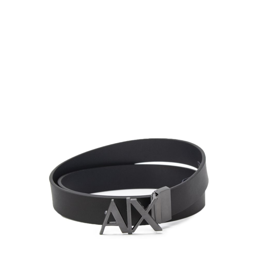 Armani Exchange svart läderbälte