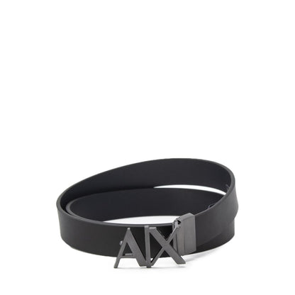Armani Exchange svart läderbälte