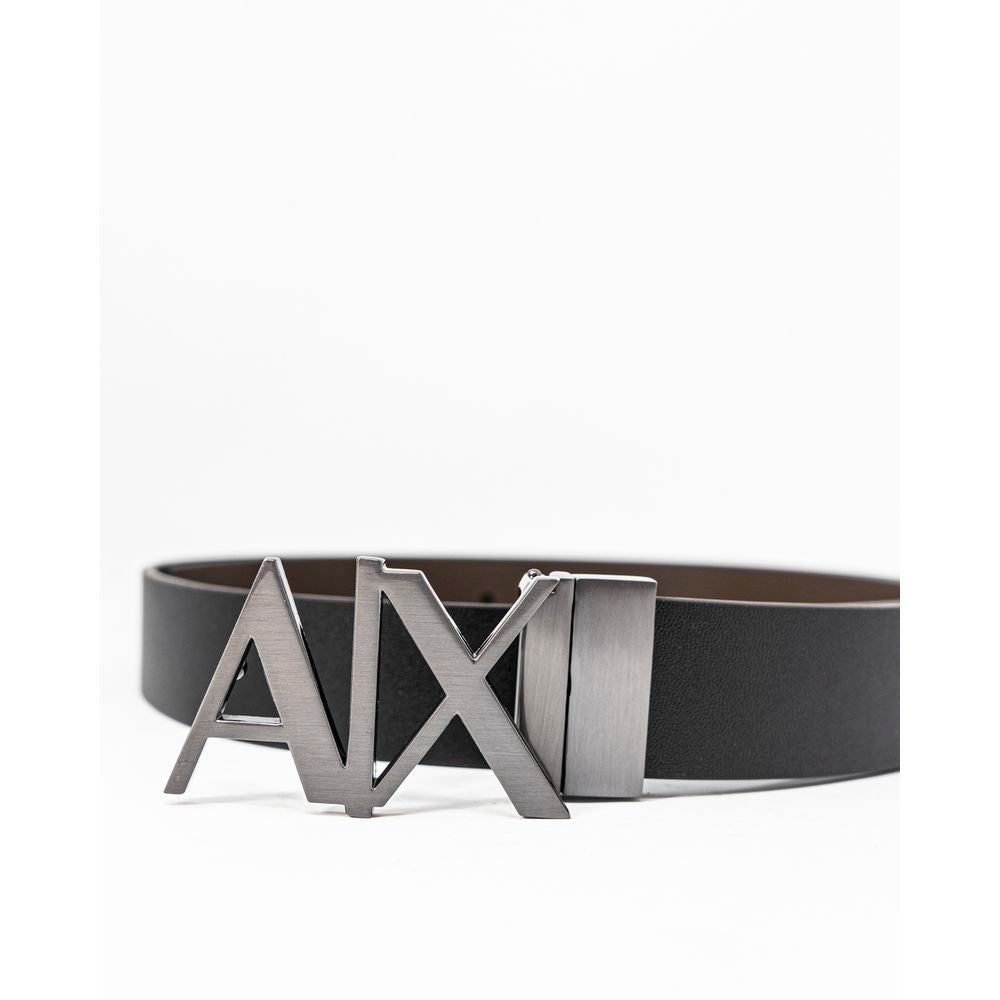 Armani Exchange svart läderbälte