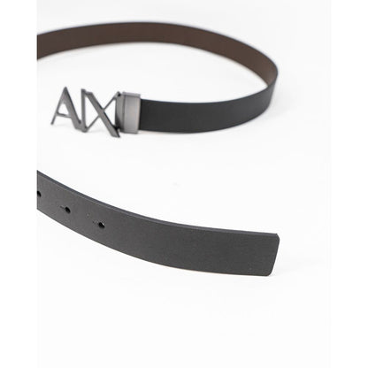 Armani Exchange svart läderbälte