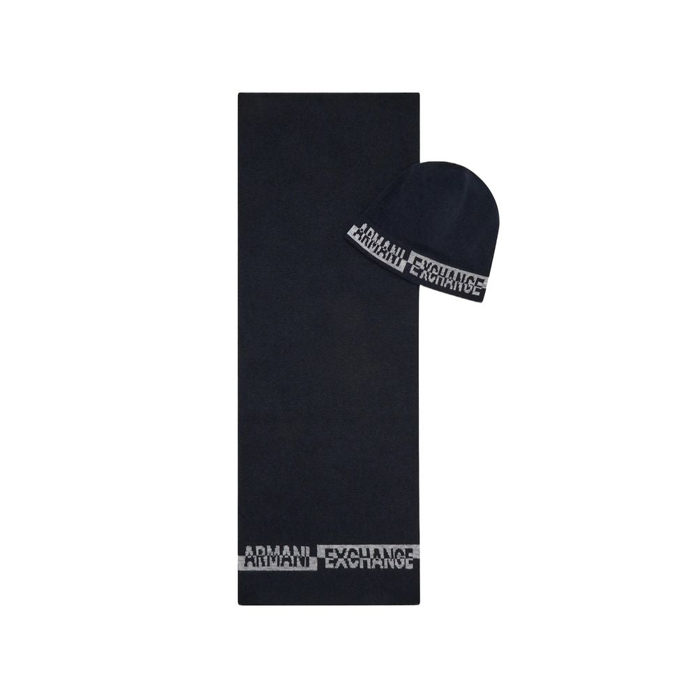 Armani Exchange blå ullhalsduk