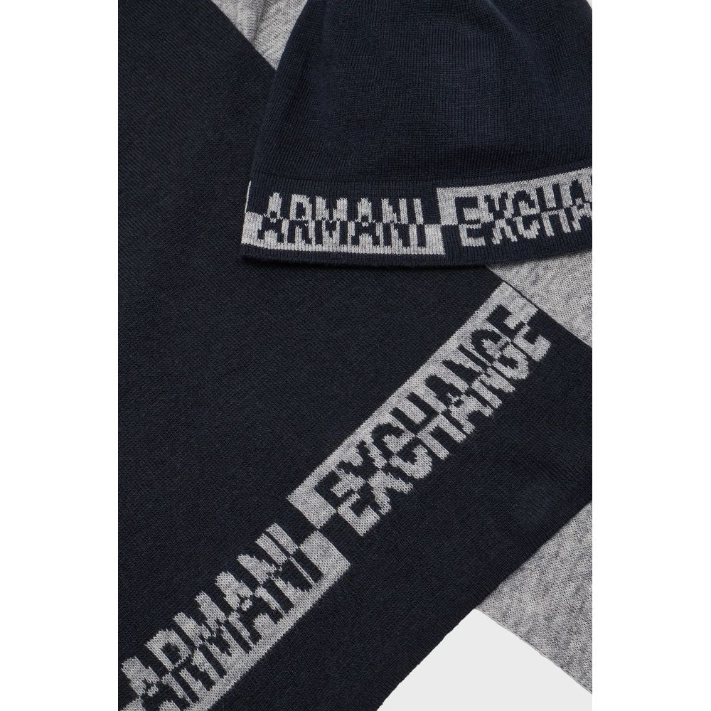 Armani Exchange blå ullhalsduk
