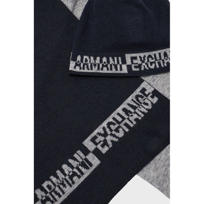 Armani Exchange blå ullhalsduk