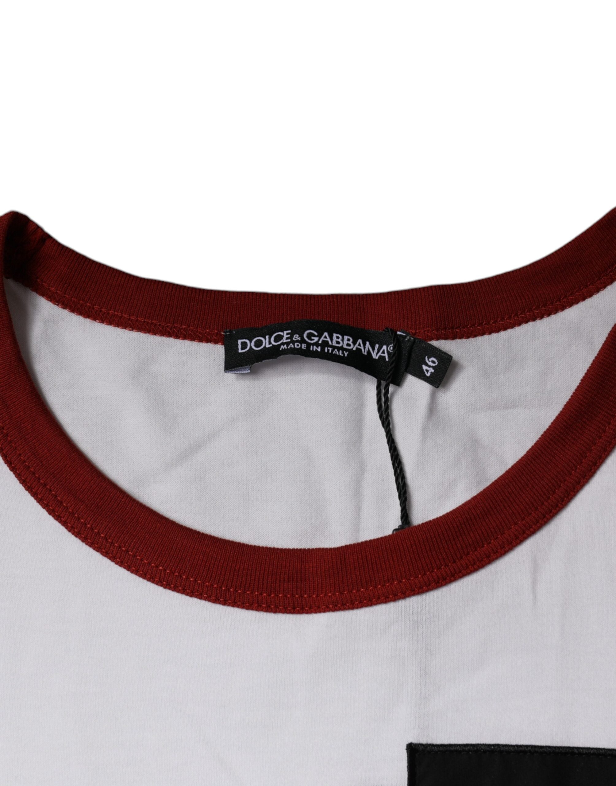 Dolce &amp;amp; Gabbana Vit T-shirt med rund hals och grafiskt tryck i bomull