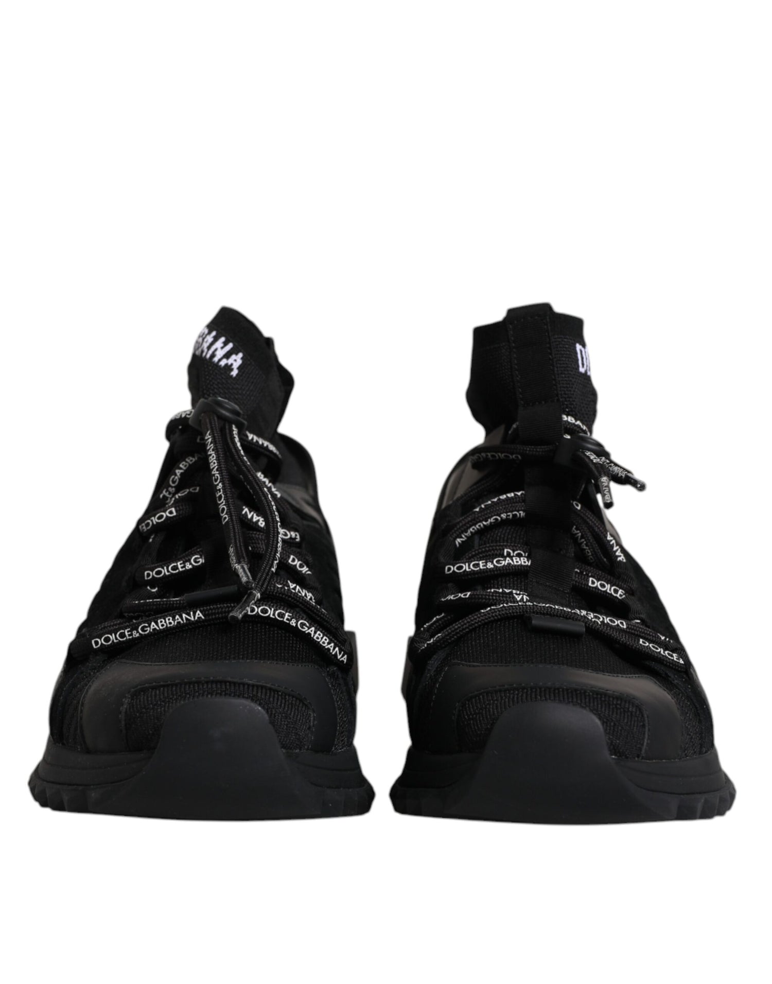 Dolce &amp;amp; Gabbana Svarta Sorrento Logo Herr Sneakers Strumpor Skor