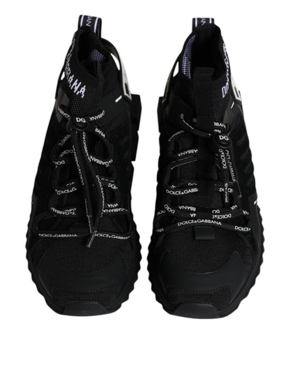 Dolce &amp;amp; Gabbana Svarta Sorrento Logo Herr Sneakers Strumpor Skor