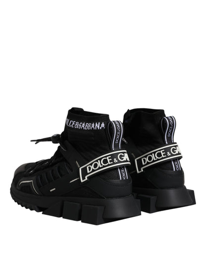 Dolce &amp;amp; Gabbana Svarta Sorrento Logo Herr Sneakers Strumpor Skor