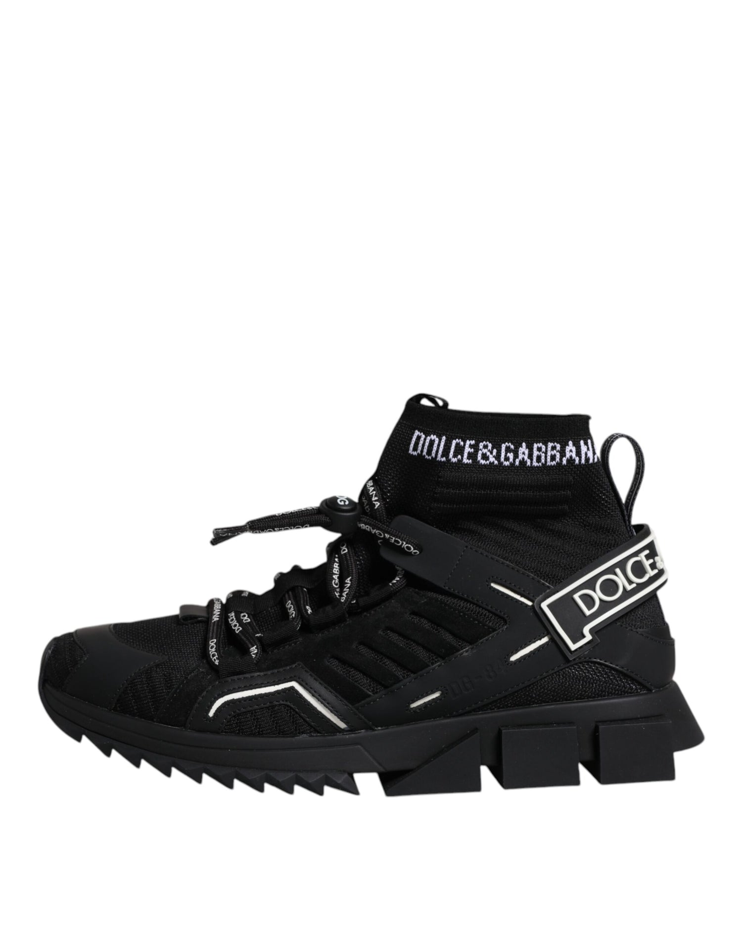 Dolce &amp;amp; Gabbana Svarta Sorrento Logo Herr Sneakers Strumpor Skor