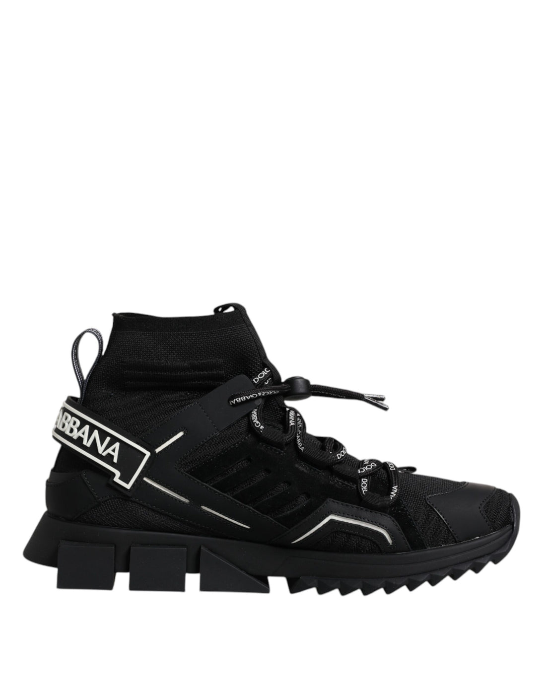 Dolce &amp;amp; Gabbana Svarta Sorrento Logo Herr Sneakers Strumpor Skor