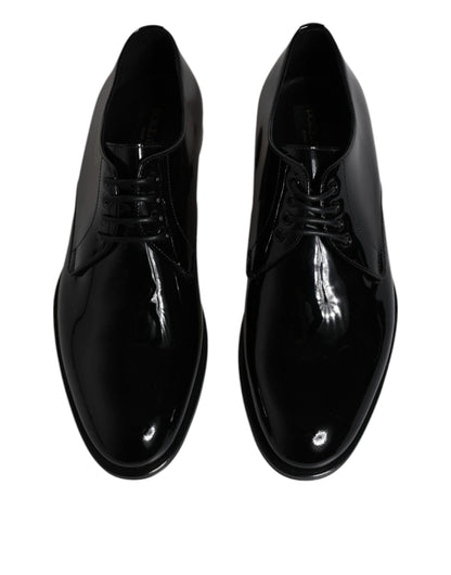 Dolce &amp;amp; Gabbana Svarta Derby-skor i lackläder