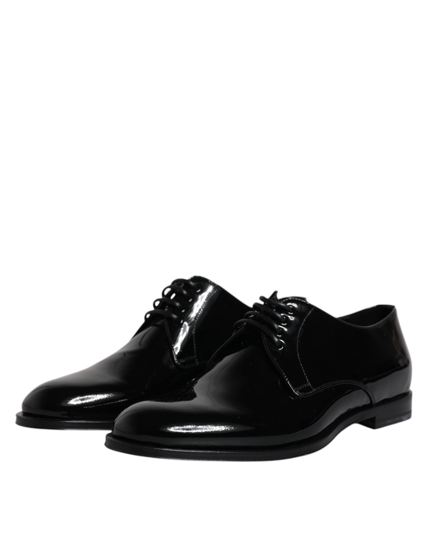Dolce &amp;amp; Gabbana Svarta Derby-skor i lackläder