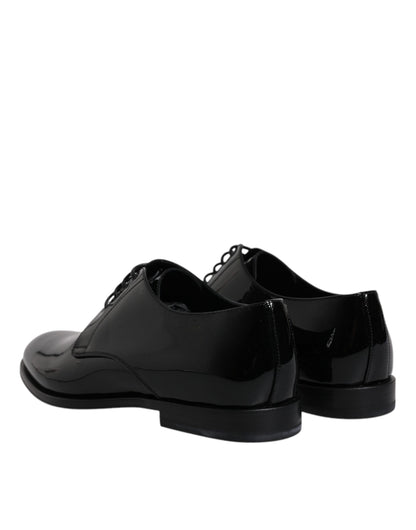 Dolce &amp;amp; Gabbana Svarta Derby-skor i lackläder