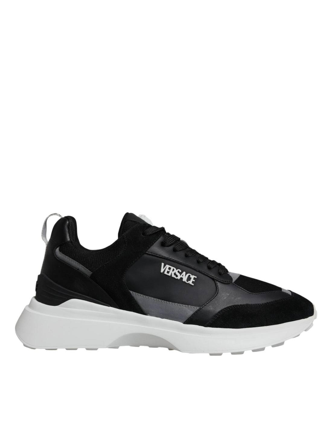 Versace Svarta Canvas Quad Fabric Medusa Låga Sneakers