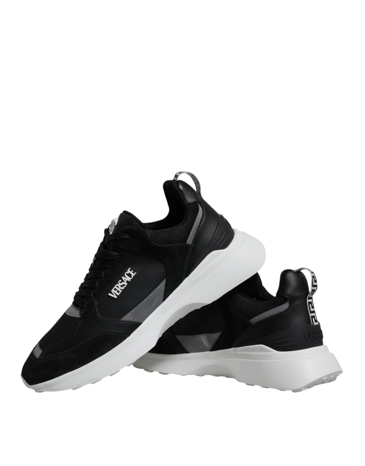 Versace Svarta Canvas Quad Fabric Medusa Låga Sneakers