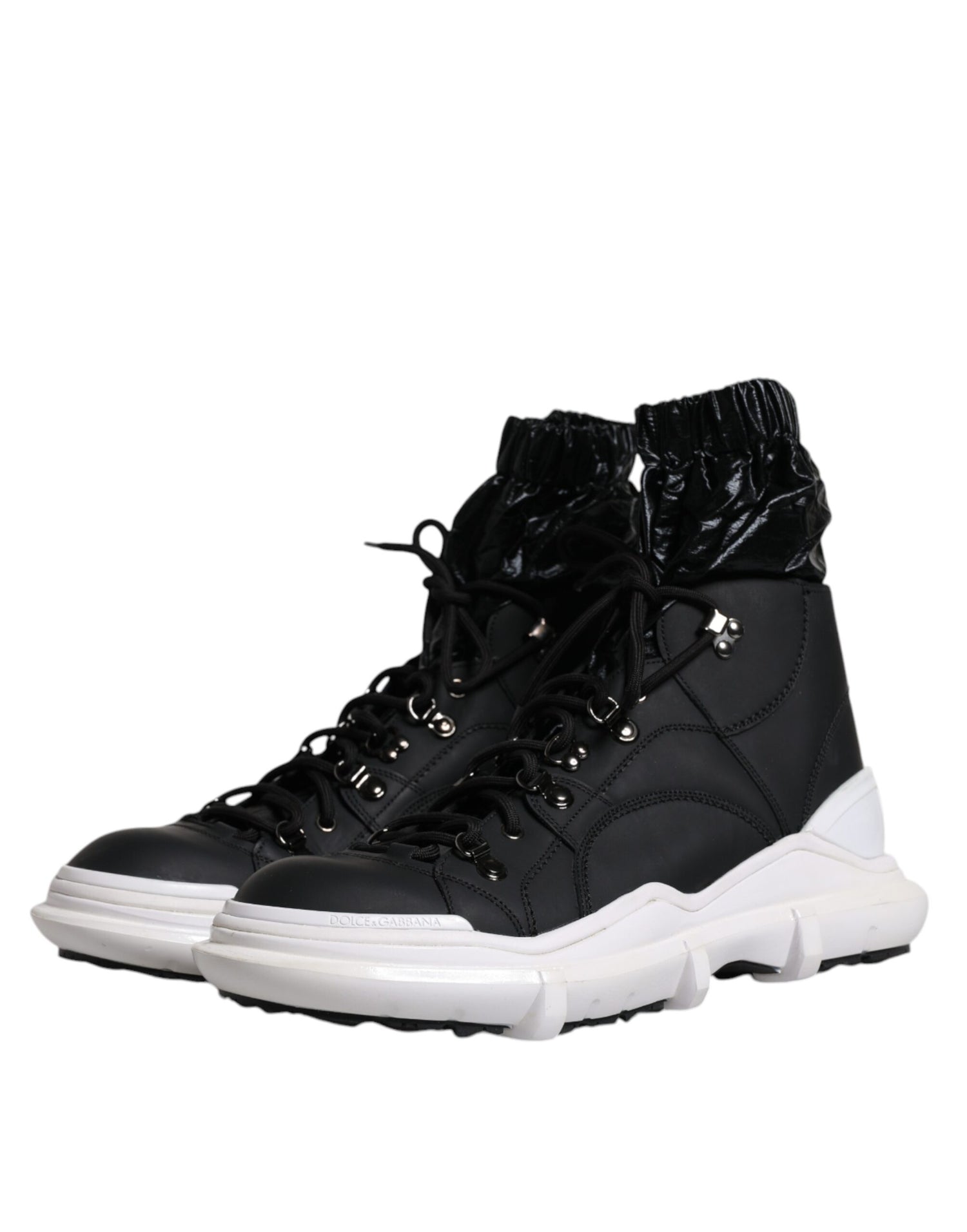 Dolce &amp;amp; Gabbana Svarta Nylon Galileo Höga Sneakers Skor