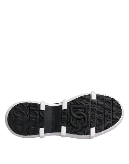 Dolce &amp;amp; Gabbana Svarta Nylon Galileo Höga Sneakers Skor