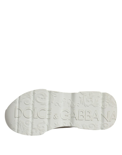 Dolce &amp;amp; Gabbana Vita Läder Daymaster Låga Sneakers Skor