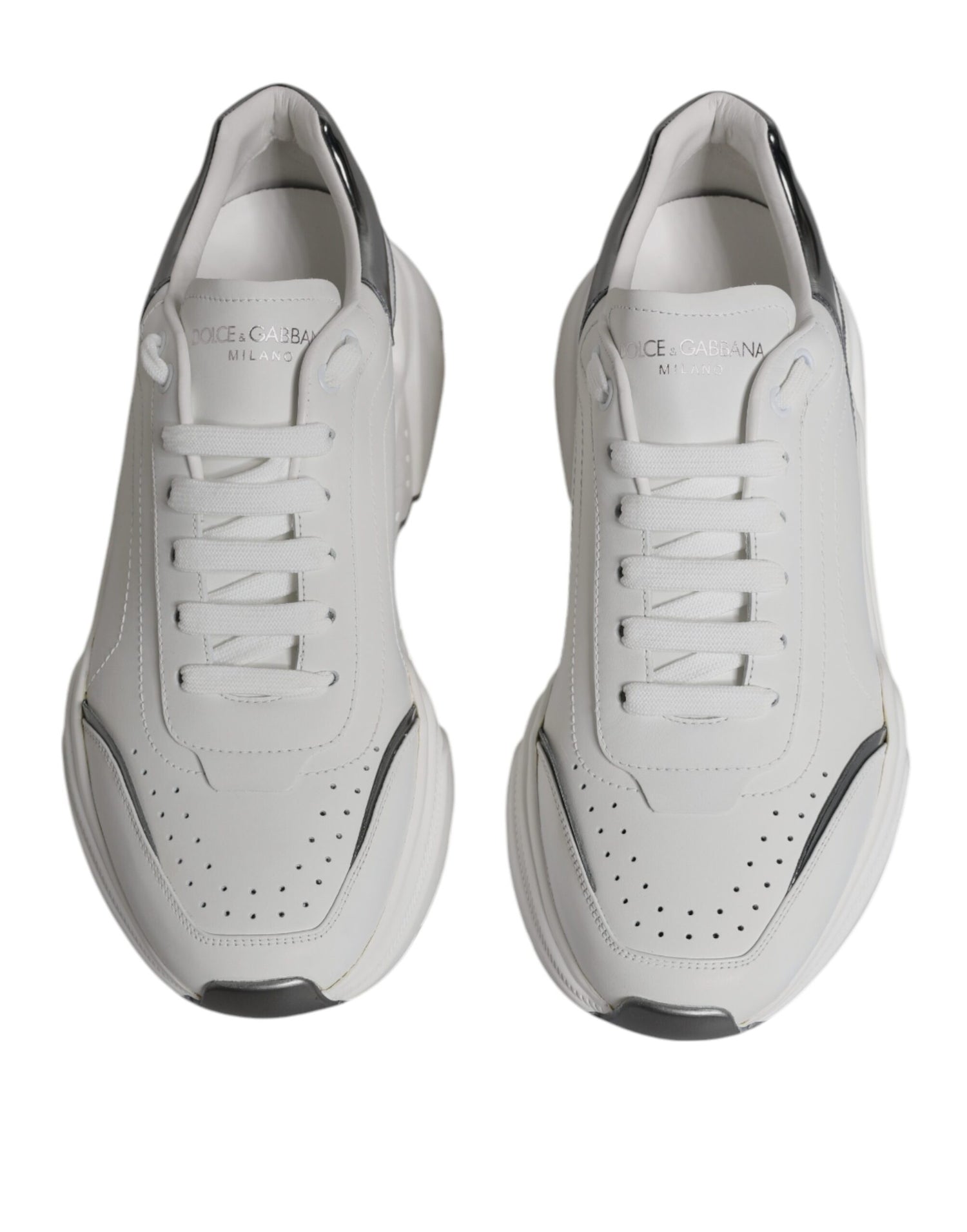Dolce &amp;amp; Gabbana Vita Silver Daymaster Lädersneakers Skor