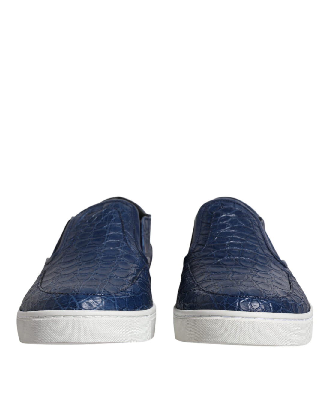 Dolce &amp;amp; Gabbana Blå Krokodil Exotisk Läder Herr Sneakers Skor