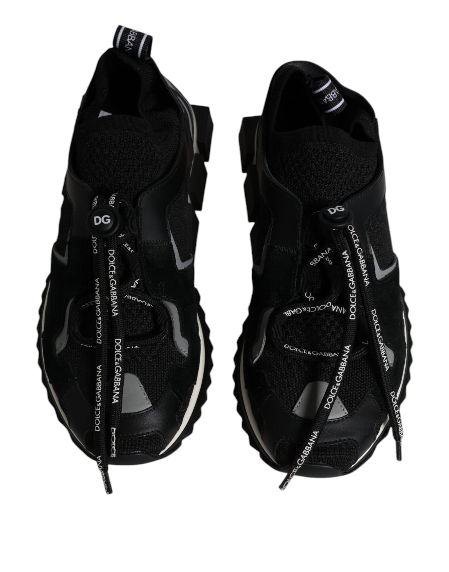 Dolce &amp;amp; Gabbana Svarta Vita Logotyp Sorrento Herr Sneakers Skor