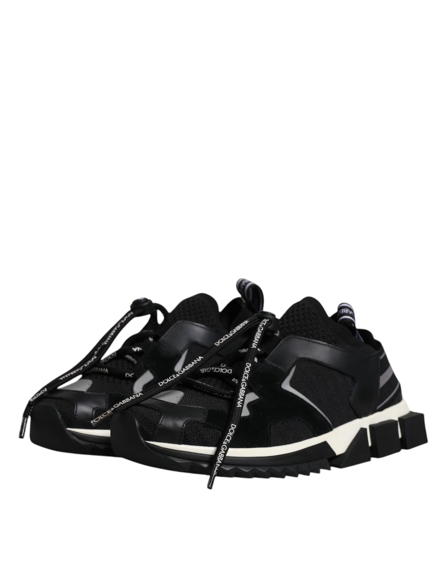 Dolce &amp;amp; Gabbana Svarta Vita Logotyp Sorrento Herr Sneakers Skor