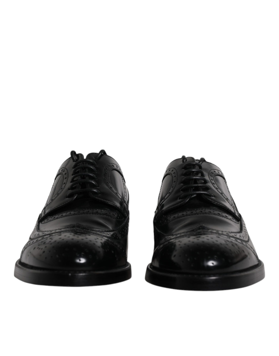 Dolce &amp;amp; Gabbana Svarta Läder Derby Wingtip Formella Skor