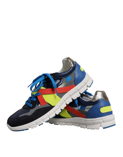 Dolce &amp;amp; Gabbana Låga Sneakers i Läder och Mocka i Flerfärg
