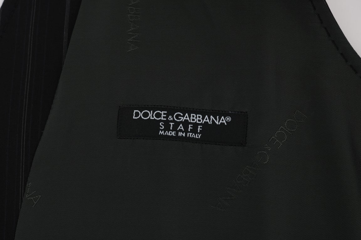 Dolce &amp;amp; Gabbana Svart STAFF Bomullsrandigt Väst