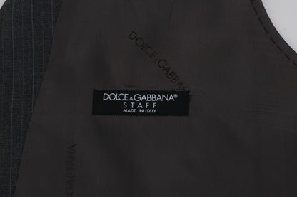 Dolce &amp;amp; Gabbana Grå STAFF Randig Bomullsväst