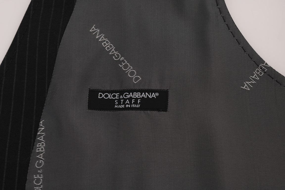 Dolce &amp;amp; Gabbana Grå STAFF Randig Bomullsväst